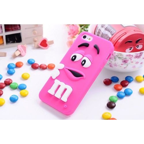 Coque Case Iphone 5c M&m's Chocolat Rose Fushia Silicone Souple (Tpu)