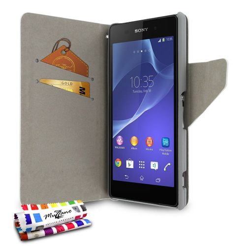 Etui A Rabat Lg G2 "Folio Uv Premium" Blanc White Cuir Similu (Pu) Business Design (B13)