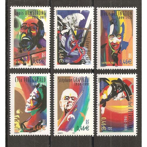 3500 À 3505 (2002) Série Des Grands Interprètes De Jazz N** (Cote 6e) (5560)