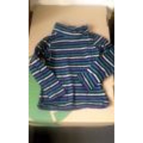 Sous Pull Raye Bleu Gris Vert 4 Ans