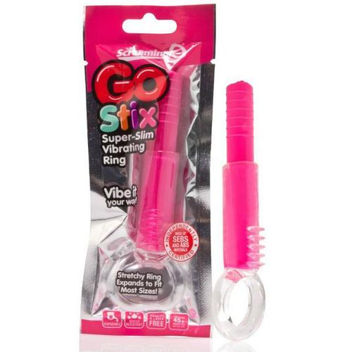 Screaming Go Stix Super Slim Anillo Vibrador 1 Uso Rosa