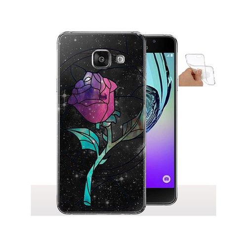 Coque Galaxy A3 2017 Rose Eternelle - Coque Telephone Souple Gel Silcone Antichocs - Motif Fleurs