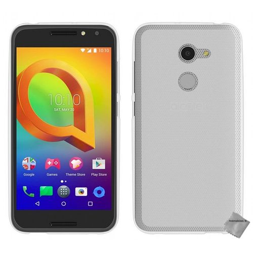 Housse Etui Coque Pochette Silicone Gel Fine Pour Alcatel A3 + Film Ecran - Blanc Transparent