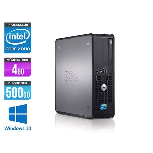 Dell Optiplex 780 SFF - Intel Core 2 Duo E7500 / 2.93 GHz - RAM 4 Go - HDD 500 Go - DVD - GigaBit Ethernet - Windows 10 Professionnel