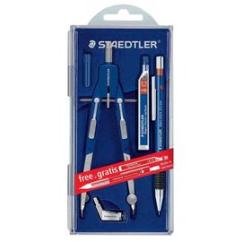 Staedtler Compas Technique 552 01 Réglage Rapide + Porte-Mine 775 05 Et Etui Mines 250 05-Hb