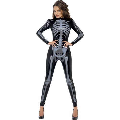 Déguisement Squelette Noire Sexy Femme Halloween - 70780 - Medium - Port 0¿