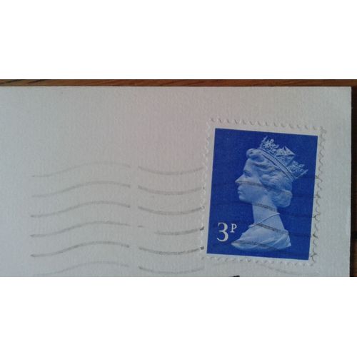 Timbre Royaume-Uni 1971 Yvert Et Tellier N°610 Type Reine Elizabeth Ii 3p Oblitéré Sur Carte Postale Somerset Picturesque