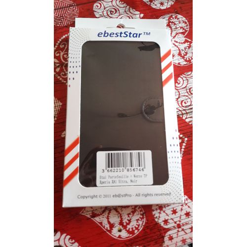 Ebeststar ® Pour Sony Xperia Xa1 Ultra (2017) - Housse Coque Etui Portefeuille Simi Cuir + Film Protection Écran En Verre Trempé, Couleur Noir [Dimensions Precises De Votre Appareil : 165 X 79 X 8.1 Mm, Écran 6''] [Note Importante Lire Description]