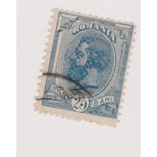 Timbre Oblitéré Roumania Roumanie Carol 1893 Incertain 25 Bani
