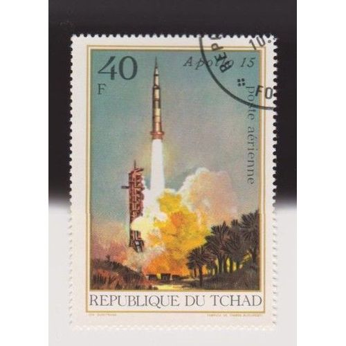 Timbre Oblitéré République Du Tchad Apollo