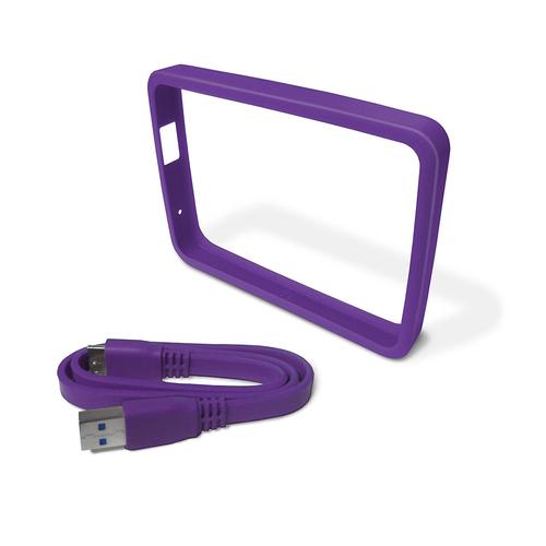 Coque et câble plat USB 3.0 pour disque dur My Passport Ultra 1To - Grip Pack Violet