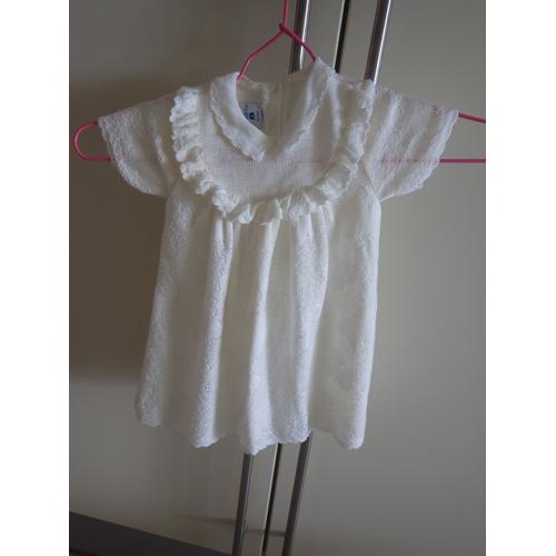 Robe En Maille Clayeux Acrylique 2 Ans Blanc