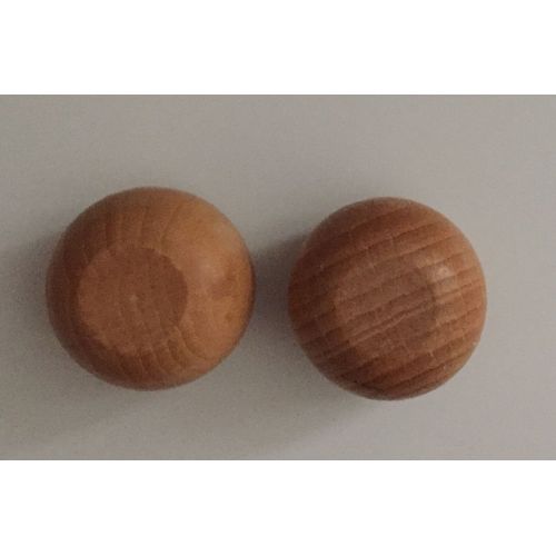 Lot De 2 Embouts De Tringle À Rideaux Boules Rondes En Bois Vernis Naturel