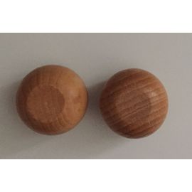 Lot De 2 Embouts De Tringle À Rideaux Boules Rondes En Bois Vernis Naturel