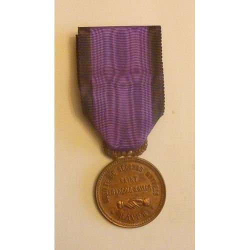 Médaille De Secours Mutuels Saint François Xavier Havre Ref M259