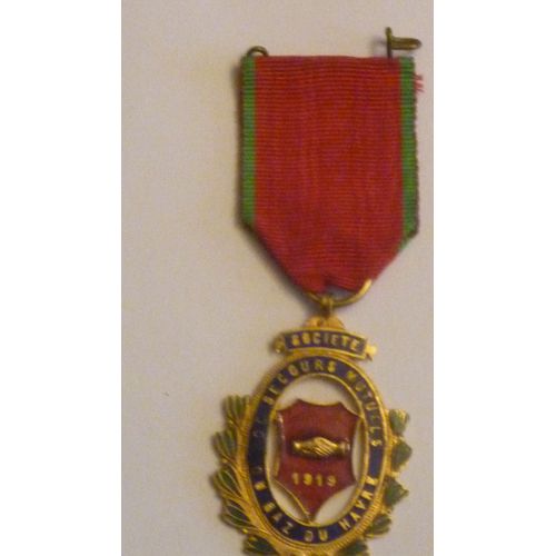 Médaille Société De Secours Mutuels Du Gaz Du Havre 1919 Ref M261