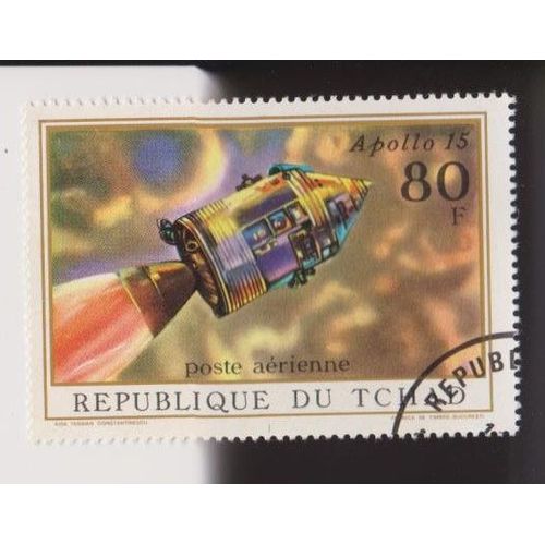 Timbre République Tchad Espace Apollo