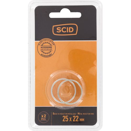 Bague de réduction métal pour lame de scie circulaire SCID - 25 x 22 mm - Vendu par 2