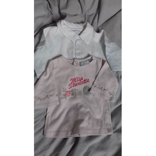 T-Shirt Kiabi/Vert Baudet Coton 1 Mois Multicolore