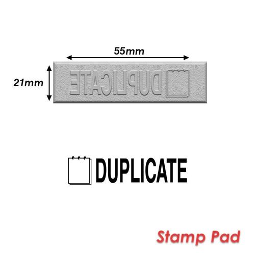 Timbre Caoutchouc Pour Tampon Encreur 55x21mm Texte Anglais Duplicate