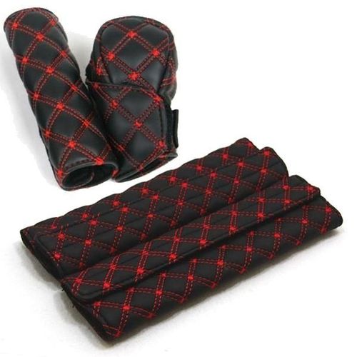 Kit De Housse Universel Pour Frein A Main, Levier De Vitesse Et Ceintures Rouge