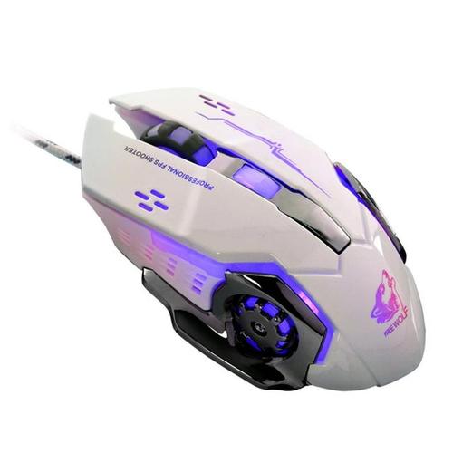 Souris de jeu professionnelle Raton avec câble USB lumière LED optique 4000DPI pour PC et ordinateur portable 18Aug8