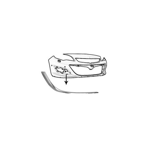 Moulure Chromée Avant Droite Sur Pare-Chocs Pour Opel Astra J De 2013 À 2015 Sans Cruise-Control