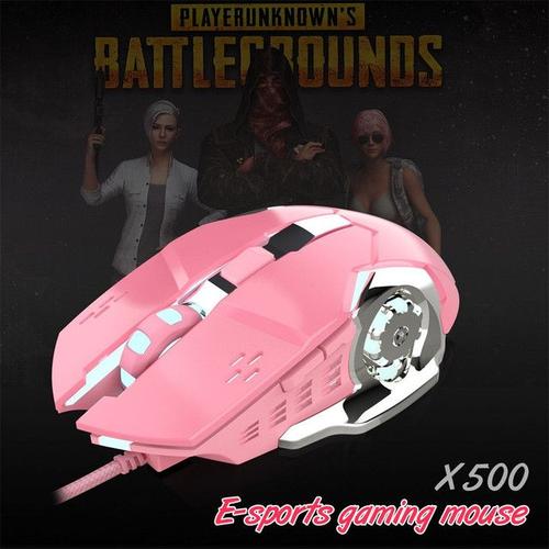 Souris de jeu X500 3200DPI filaire mécanique lumineuse pour PUBG Girl accessoire PC et ordinateur portable