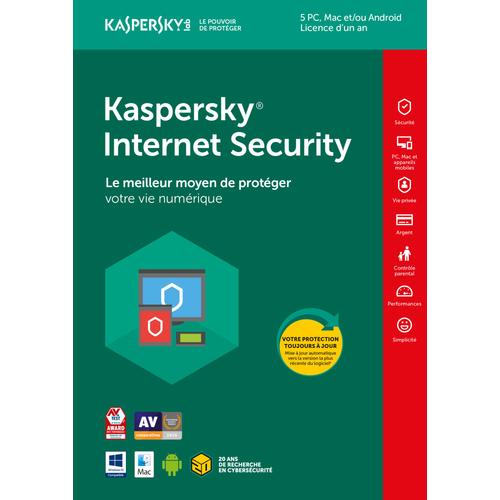 Kaspersky Internet Security 2018 5 Postes / 1 An / "Version Dématérialisée"