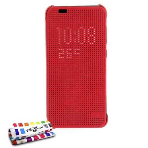 Coque Case Htc One A9 "Dot Touch " Dot View Rouge Folio Design (B23)