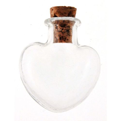 Flacons / Fiole Coeur + Bouchon Liège 2 Pièces - Graine Créative