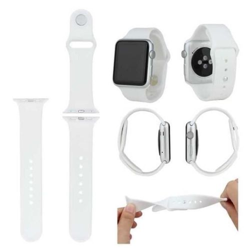 Platyne Bracelet Pour Montre Apple Watch - 38 Mm - Silicone - Blanc