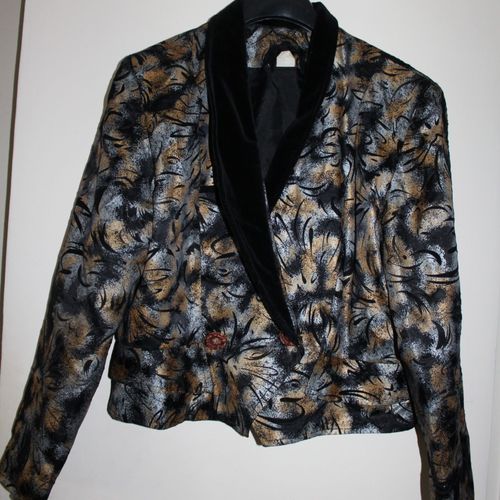 Ensemble Veste Et Jupe Polyester 44 Noir Et Marron