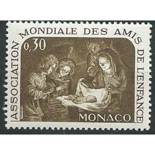 Timbre Monaco 1966 Association Mondiale Des Amis De L'enfance N° 688