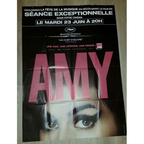 Amy Veritable Affiche De Cinéma Pliée De Asif Kapadia Avec Amy Winehouse, Mark Ronson, Tony Bennett, Peter Doherty, Blake Fielder, Yasiin Bey, Juliette Ashby, Salaam Remi 160*120 2015