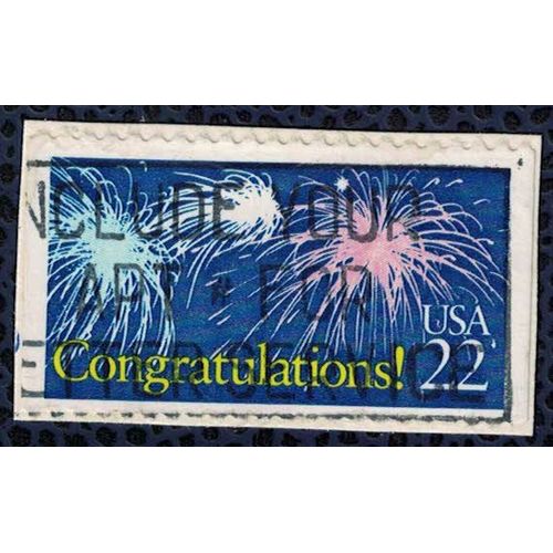 Etats Unis 1987 Oblitéré Used Congratulations Félicitations Feu D'artifice