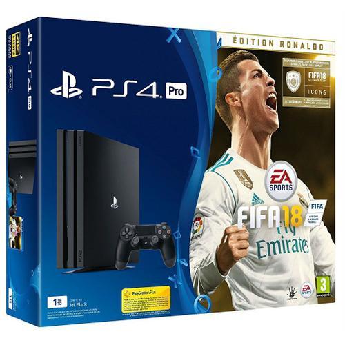 Sony Playstation 4 Pro 1 To Fifa 18 Edition Ronaldo + Playstation Plus 14 Jours