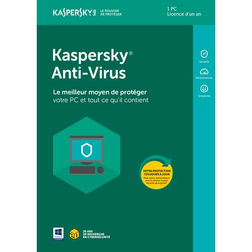 Kaspersky Antivirus 2018 1 Poste / 1 An / Version Dématérialisée