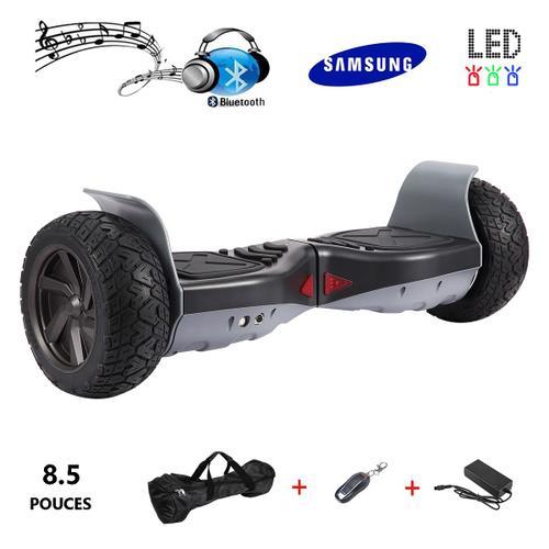 Gyropode Hoverboard Noir Bluetooth Hummer 8,5pouces Tout Terrain+Télécommande+Sac De Transport