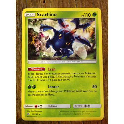 Carte Pokémon - Scarhino - 11/147 - Ombres Ardentes