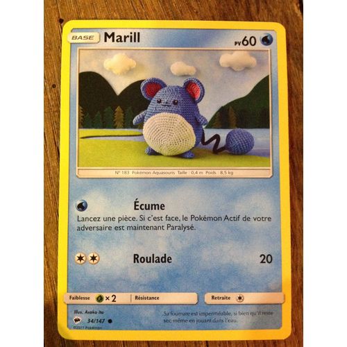 Carte Pokémon - Marill - 34/147 - Ombres Ardentes