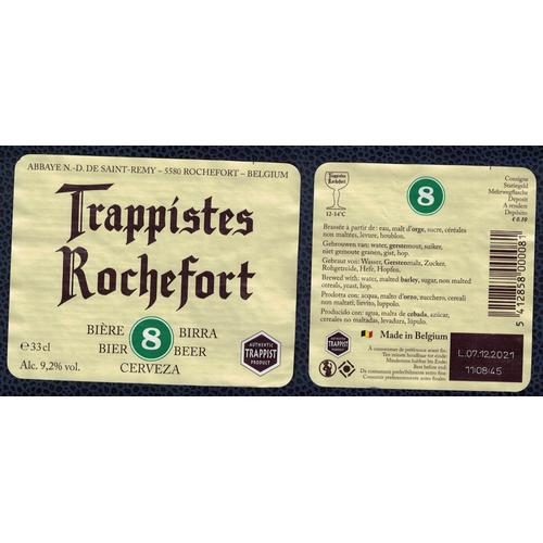 Belgique Lot 2 Étiquettes Bière Beer Labels Trappistes Rochefort 8