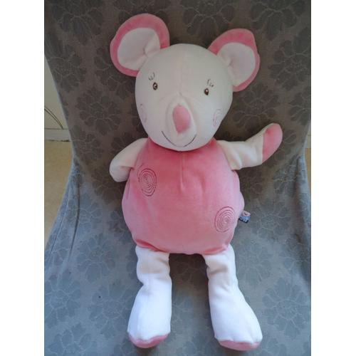 Souris Rose En Peluche Grand 38 Cm Sucre D'orge