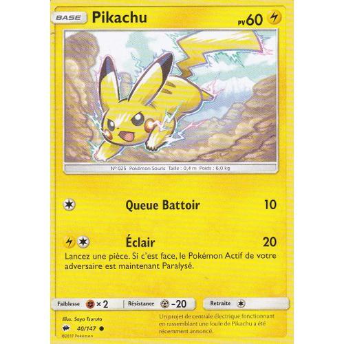 Carte Pokémon - Pikachu - 40/147 - Ombres Ardentes