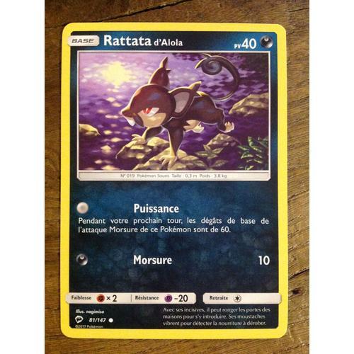 Carte Pokémon - Rattata D'alola - 81/147 - Ombres Ardentes