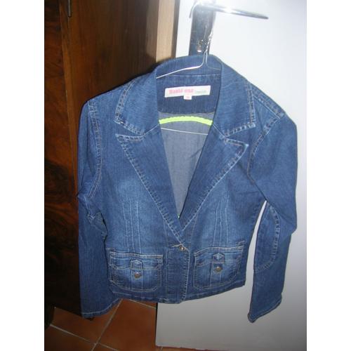 Veste Basic-One Jean Manches Longues Coton 36 Bleu