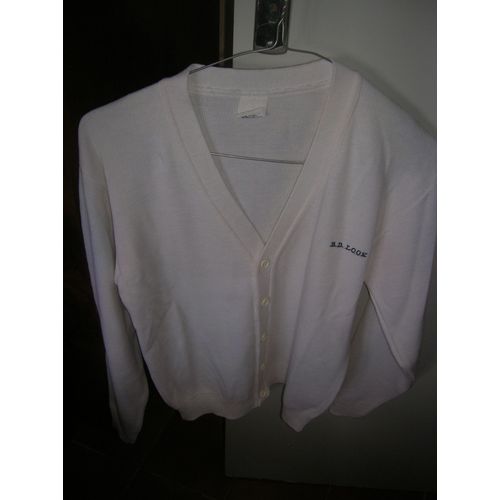 Veste B.D.Look Manches Longues 70% Acrylique,30% Laine 12 Ans Blanc