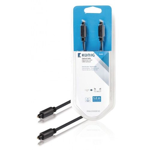 König - Câble audio numérique (optique) - audio numérique - TOSLINK mâle pour TOSLINK mâle - 5 m - fibre optique - gris, anthracite