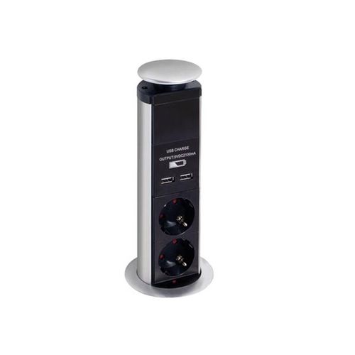 Bloc 3 Prises Escamotable + 2 X Usb - Schuko