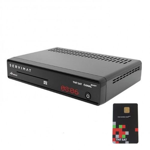 SERVIMAT ARMIS Décodeur satellite HD + Carte TNTSAT + Déport IR + Cable 12V + HDMi